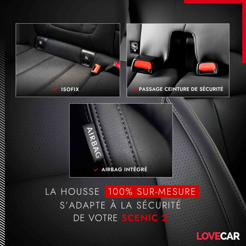 Housse Si Ge Auto Renault Scenic Compatible Airbag Isofix Lovecar