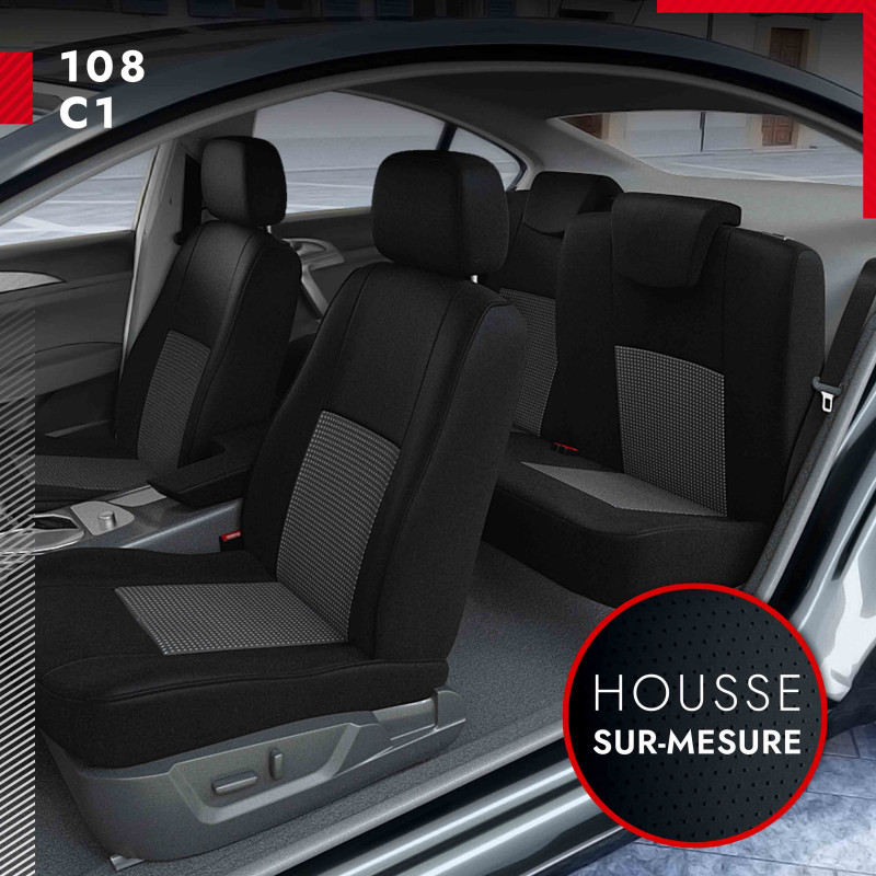 Housse siège auto Peugeot 108 - Compatible Airbag - Lovecar