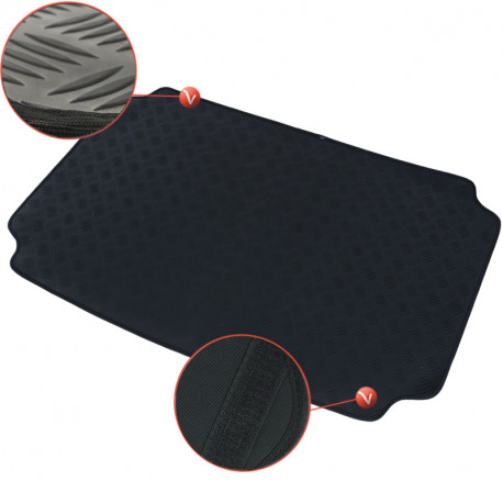 Set tapis de caoutchouc compatible avec Citroen Berlingo / Peugeot Partner  2008-2018 (T profil 2-pièces + clips de montage)